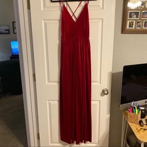 Red Velvet Strappy Maxi Dress Size M